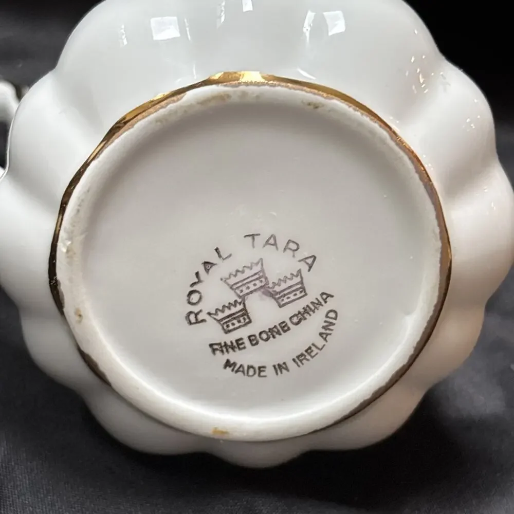 Royal Tara Ireland Small Creamer Porcelain IRISH HARP PATTERN 2.5” Celtic Harp